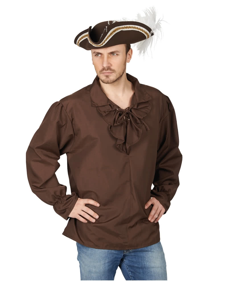 Miitelalter Hemd Mit Rüschenkragen Braun 1 Miitelalter Hemd Mit Rüschenkragen Braun