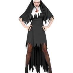 Dämonische Nonne Damenkostüm Mit Haube