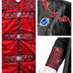 Edler Vampir Lord Kostüm -Grusel Kostuem Welt edler vampir lord kostuem vampire lord halloween costume halloween kostuem fuer herren 53455 4