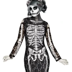 Elegantes Spitzen Skelett Kostüm -Grusel Kostuem Welt elegantes spitzen skelett kostuem 37636 4