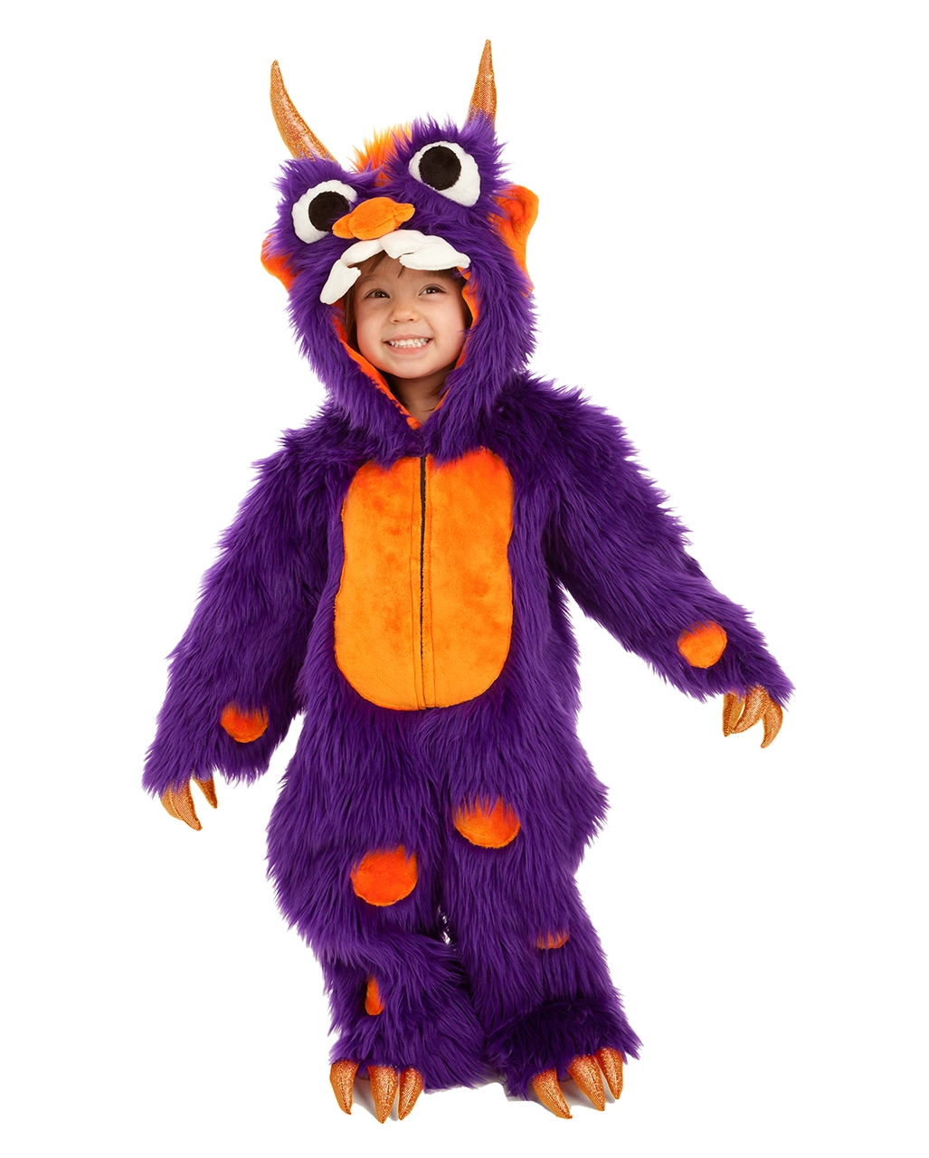 Flauschiges Monster Kinderkostüm Lila 1 Flauschiges Monster Kinderkostüm Lila