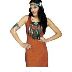 Braunes Fransenkleid Mix & Match -Grusel Kostuem Welt fransen kleid braun karnevalkleid faschingskleid finge woman dress brown 25792 3