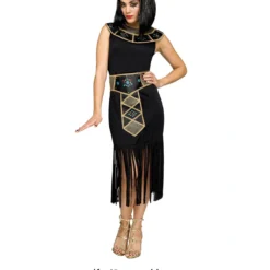 Schwarzes Fransenkleid Mix & Match -Grusel Kostuem Welt fransen kleid schwarz karnevalkleid faschingskleid finge woman dress black bild4 25793