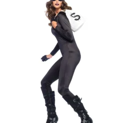 Glänzender Catsuit Schwarz -Grusel Kostuem Welt glaenzender catsuit schwarz catwoman kostuem halloween schwarzer kostuemanzug 36197 4