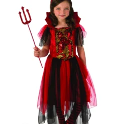 Glitter Pailletten Teufel Kinderkostüm