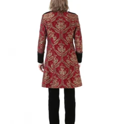 Gothic Aristokrat Herren Mantel Gold Rot -Grusel Kostuem Welt gothic aristokrat herrenmantel gold rot brokatmuster gothic aristocrat mens coat gothic mantel 39102 4