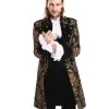 Gothic Aristokrat Herren Mantel Gold Schwarz