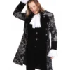 Gothic Aristokrat Herren Mantel Silber Schwarz