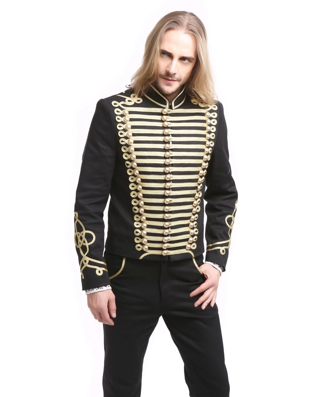 Gothic Parade Jacke Schwarz Gold 2 Gothic Parade Jacke Schwarz Gold – Bild 2