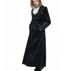 Gothic Vampir Piratenmantel -Grusel Kostuem Welt gothic vampir piraten mantel gothic samtmantel schwarzer herrenmantel 54312 05