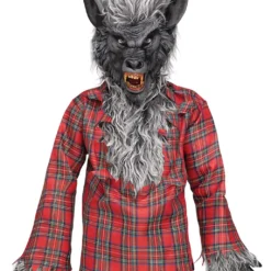 Grauer Werwolf Kinderkostüm -Grusel Kostuem Welt graues werwolfs kostuem fuer kinder grey werewolf costume for kids gruseliges halloween kostuem scarry halloween costumes 50909 6