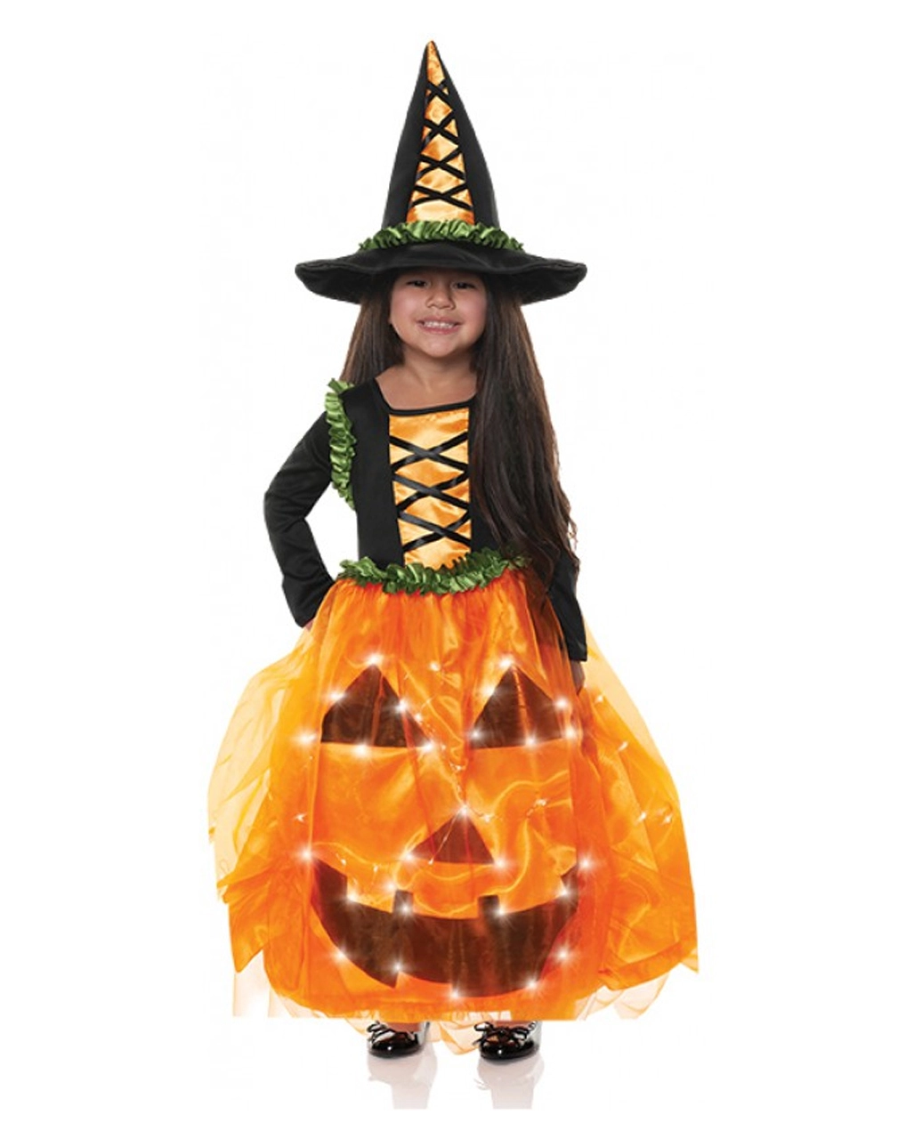 Leuchtendes Pumpkin Prinzessin Kinder Kostüm 1 Leuchtendes Pumpkin Prinzessin Kinder Kostüm