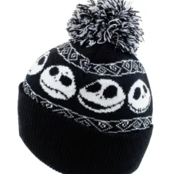 Nightmare Before Christmas Basic Snow Beanie 7 Nightmare Before Christmas Basic Snow Beanie -Grusel Kostuem Welt nightmare before christmas basic snow beanie mit bommel nightmare before christmas fanartikel jack skellington fanartikel jack skellington merchandise 54452 1