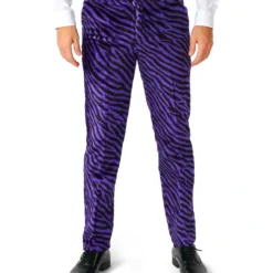 Pimp Faux Fur Zebra Anzug - Suitmeister -Grusel Kostuem Welt pimp faux fur purple suitmaster opposuite anzug suitmeister kostuem anzug zebra fell anzug 54383 4
