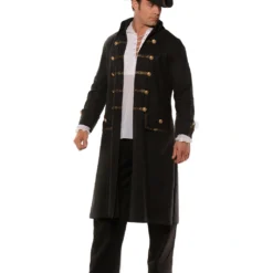 Schwarzer Piraten Mantel Mit Hut