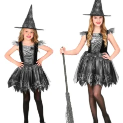 Schimmernde Spinnenhexe Kinderkostüm -Grusel Kostuem Welt schimmernde spinnenhexe kinderkostuem shimmering spider witch child costume halloween kinderkostueme kaufen 53764 04