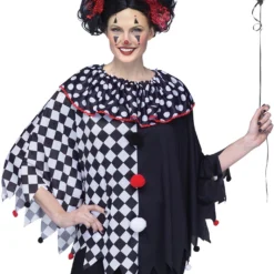 Schwarz Weißer Clowns Poncho One Size
