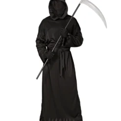 Schwarzes Reaper Phantom Kostüm -Grusel Kostuem Welt schwarzes phantom kostuem daemon halloween verkleidung mit maske gevatter tod kostuem 14837 04