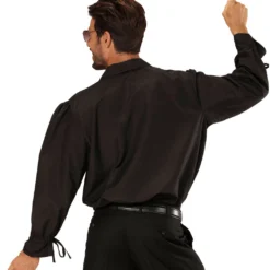 Schwarzes Rüschenhemd Mit Knöpfen -Grusel Kostuem Welt schwarzes rueschenhemd mit knoepfen zorro hemd piratenhemd seeraeuberhemd 25594 2
