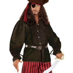 Schwarzes Rüschenhemd Mit Knöpfen -Grusel Kostuem Welt schwarzes rueschenhemd mit knoepfen zorro hemd piratenhemd seeraeuberhemd 25594 4