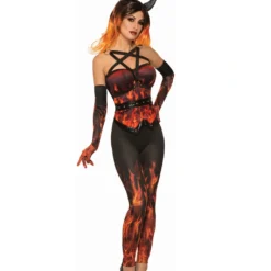 Sexy Feuerteufel Korsett -Grusel Kostuem Welt sexy feuerteufel korsett sexy flammenteufel korsett sexy fire devil corset 38977 03