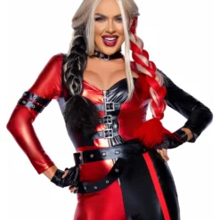 Sexy Harley Catsuit Kostüm -Grusel Kostuem Welt sexy harley catsuit kostuem sexy harley catsuit costume erotischer harley quinn bodysuit 53711 3