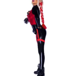 Sexy Harley Catsuit Kostüm -Grusel Kostuem Welt sexy harley catsuit kostuem sexy harley catsuit costume erotischer harley quinn bodysuit 53711 4
