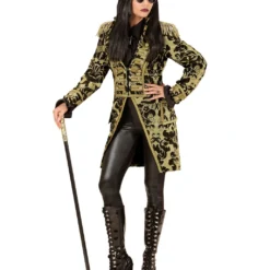 Venezianischer Damenfrack Gold-schwarz -Grusel Kostuem Welt venezianischer damenfrack gold schwarz kostuemuniform fuer frauen bild3 27471