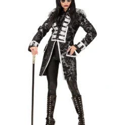 Venezianischer Damenfrack Silber-schwarz -Grusel Kostuem Welt venezianischer damenfrack silber schwarz kostuemuniform fuer frauen bild3 27470