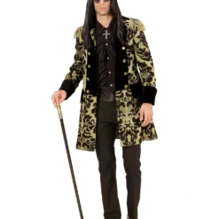 Venezianischer Frack Schwarz-gold -Grusel Kostuem Welt venezianischer piratenfrack gold schwarz parade coat gold black bild3 27154