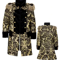Venezianischer Frack Schwarz-gold -Grusel Kostuem Welt venezianischer piratenfrack gold schwarz parade coat gold black bild4 27154