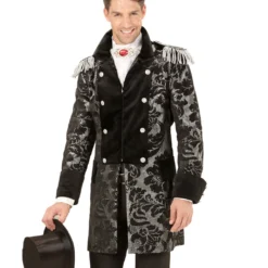 Venezianischer Frack Schwarz-silber