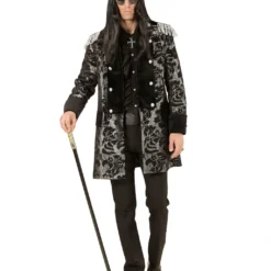 Venezianischer Frack Schwarz-silber -Grusel Kostuem Welt venezianischer piratenfrack silber schwarz parade coat silver black bild3 27152