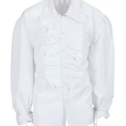 Weißes Rüschenhemd Mit Knöpfen