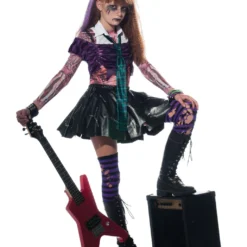 Zombie Punk Rocker Girl Kinderkostüm