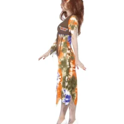 Zombie Hippie Kostüm -Grusel Kostuem Welt zombie hippie kostuem flower power kleid fuer halloween 24620 3